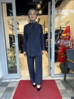 Prime Taşlanmış İpek Pantolonlu Takım TD-3699