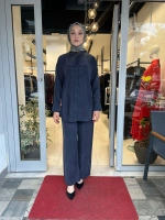 Prime Taşlanmış İpek Pantolonlu Takım TD-3699