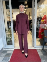 Prime Taşlanmış İpek Pantolonlu Takım TD-3699
