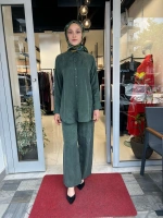 Prime Taşlanmış İpek Pantolonlu Takım TD-3699