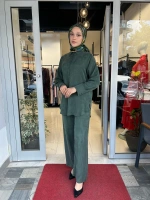Prime Taşlanmış İpek Pantolonlu Takım TD-3699
