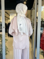 Resa Asetat Şal Detaylı Pantolon TD-4768