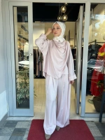 Resa Asetat Şal Detaylı Pantolon TD-4768
