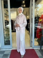 Resa Asetat Şal Detaylı Pantolon TD-4768