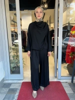 Resa Asetat Şal Detaylı Pantolon TD-4768
