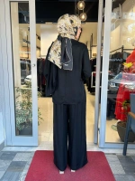 Resa Asetat Şal Detaylı Pantolon TD-4768