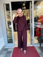 Resa Asetat Şal Detaylı Pantolon TD-4768