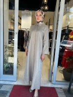 Kolları Nakışlı Urun Keten Elbise 2264258