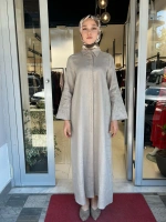 Kolları Nakışlı Urun Keten Elbise 2264258