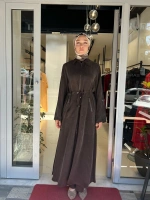 Fermuarlı Beli Büzgülü Cupro Ceket 2268329