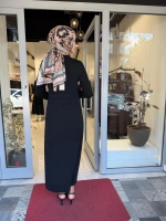 Bekletme Detaylı Dik Yaka Elbise Black 3264010