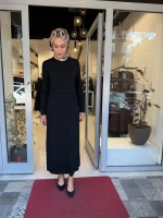 Bekletme Detaylı Dik Yaka Elbise Black 3264010