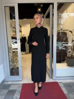 Bilek Detaylı Düz Renk Triko Elbise 3264004