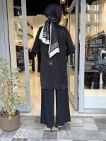 Büzgü Kol Detaylı Uzun Ceket Black 3268804