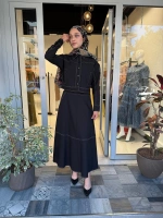 Daria Kontras Dikiş Detaylı Etekli Takım
