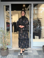 Elbise Baskılı Siyah 40830