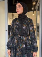 Elbise Baskılı Siyah 40830