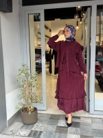Elbise Bordo 40837
