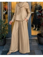 Evan Asetat Fularlı Bluz Pantolon TD26Y05000006