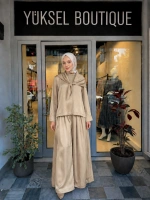 Evan Asetat Fularlı Bluz Pantolon TD26Y05000006