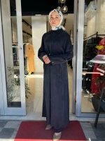 Fermuarlı Beli Büzgülü Cupro Ferace 2268329