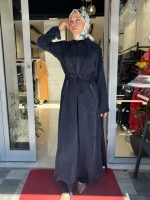 Fermuarlı Beli Büzgülü Cupro Ferace 2268329