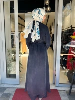 Fermuarlı Beli Büzgülü Cupro Ferace 2268329