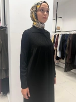 Gömlek Yaka Fitilli Uzun Hırka Black 3269026
