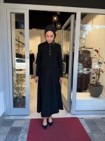 Gömlek Yaka Uzun Triko Elbise Black 3264003
