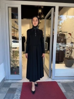 Gömlek Yaka Uzun Triko Elbise Black 3264003