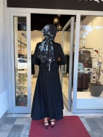Gömlek Yaka Uzun Triko Elbise Black 3264003
