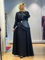 Jamıla Sarah Aller Paçalı Deri Garnirli Bluz Etek Takım FW25-9005