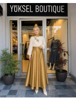 Jamıla Sarah Gold Kloş Etek SS24-6002