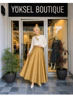 Jamıla Sarah Gold Kloş Etek SS24-6002
