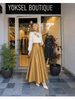 Jamıla Sarah Gold Kloş Etek SS24-6002