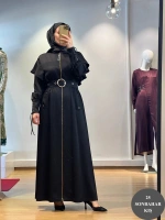 Jamıla Sarah Omuz. Volanlı Fer. Kuşgözlü Tokalı Trençkot FW25-4009