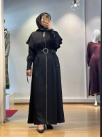 Jamıla Sarah Omuz. Volanlı Fer. Kuşgözlü Tokalı Trençkot FW25-4009