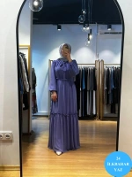 Jamıla Sarah Önü Büzgülü Fırfırlı Bağlamalı Elbise SS24-3025