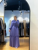 Jamıla Sarah Önü Büzgülü Fırfırlı Bağlamalı Elbise SS24-3025