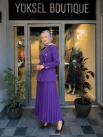 Jamıla Sarah Plise Etekli Blazer Takım FW25-9021