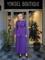 Jamıla Sarah Plise Etekli Blazer Takım FW25-9021