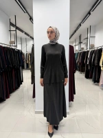 Kalın Fitilli Beli Lastikli Tunik Black 3266003