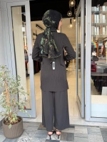 Kalın Fitilli Beli Lastikli Tunik Haki 3266003