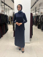 Kalın Fitilli Beli Lastikli Tunik Navy 3266003