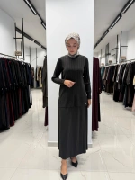 Kalın Fitilli Beli Lastikli Tunik Black 3266003