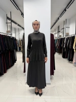 Kalın Fitilli Beli Lastikli Tunik Black 3266003