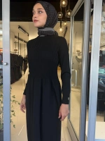 Kalın Fitilli Triko Elbise Black 3264001