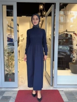 Kalın Fitilli Triko Elbise Navy 3264001