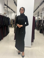 Kendinden Desenli Triko Etek 3262004