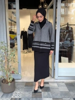 Klasik Kesim Triko Etek Black 3262103